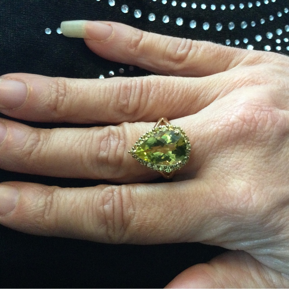 10K Yellow Gold Lemon Quartz Ring